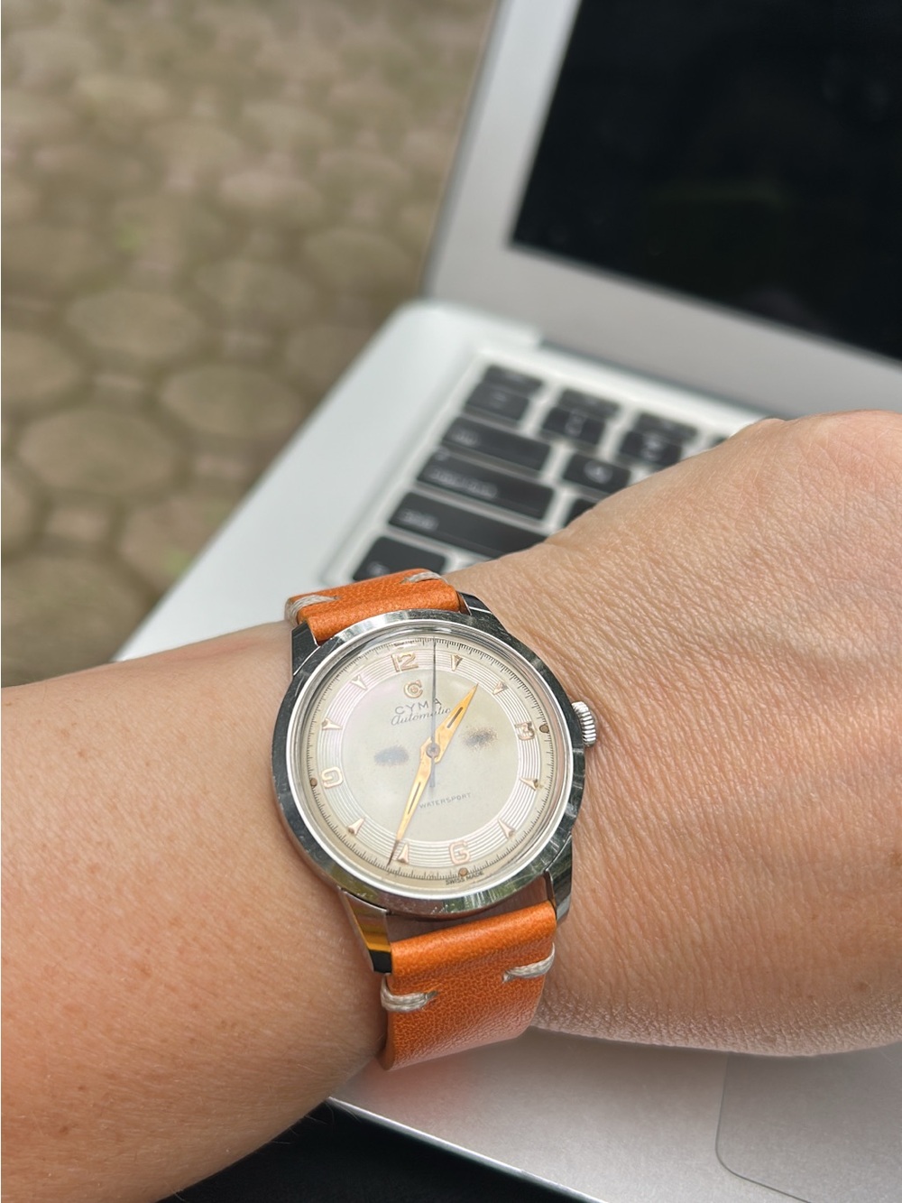 CYMA Watersport vintage automatic watch, recently serviced. 36mm incl crown.